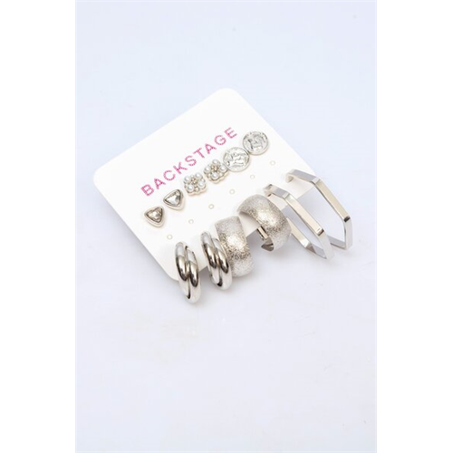 Backstage Silver Set Of Earrings