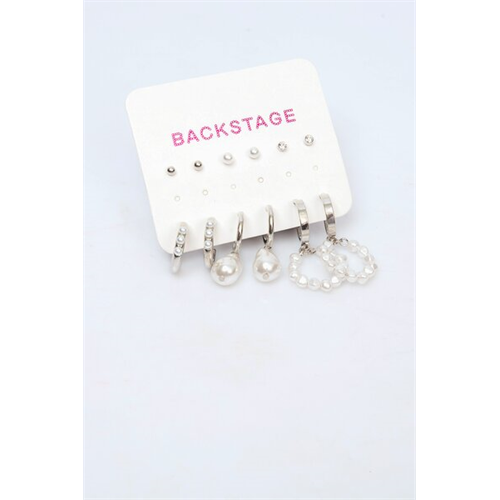 Backstage Silver Set Of Earrings