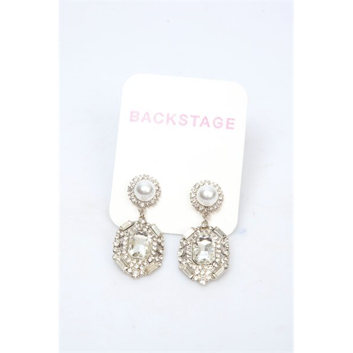 Backstage Silver Stone Drop Earrings