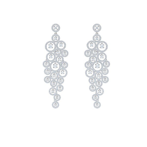 Swarovski Creativity Chandelier Pierced Earrings, White, Rhodium Plated