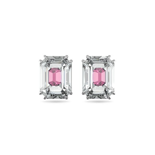 Swarovski Chroma Stud Earrings, Pink, Rhodium Plated