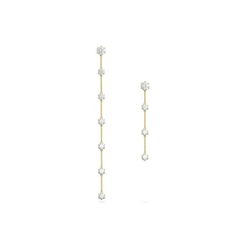 Swarovski Constella Earrings, Asymmetrical, White, ShinyGold-Tone Plated