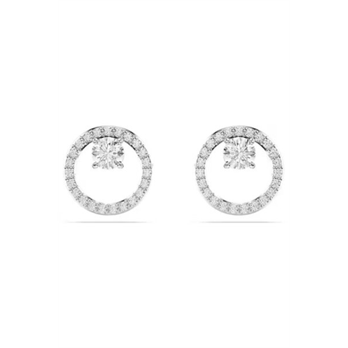 Swarovski Constella Round Cut Rhodium Plated Stud Earrings