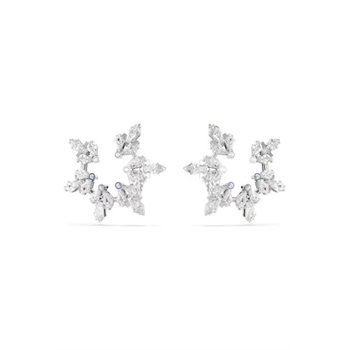 Swarovski Idyllia Snowflake Rhodium Plated Clip Earrings