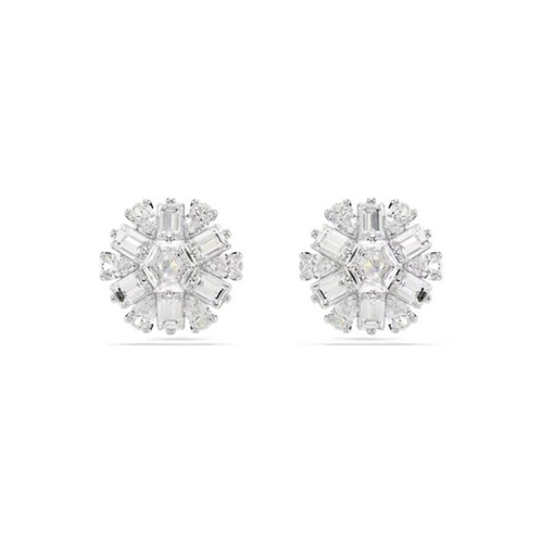 Swarovski Idyllia Snowflake Rhodium Plated Stud Earrings