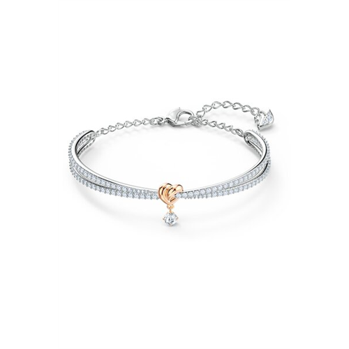 Swarovski Lifelong Heart Bangle, White, Mixed Metal Finish