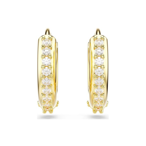 Swarovski Matrix Round Cut Gold-tone Plated Hoop Earrings