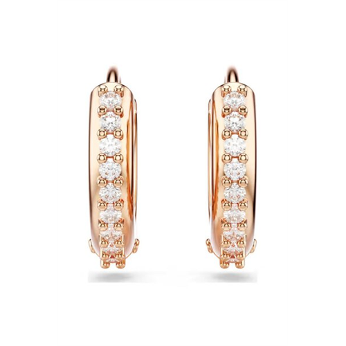 Swarovski Matrix Round Cut Rose gold-tone Plated Hoop Earrings