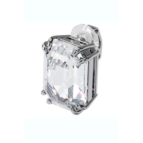 Swarovski Mesmera Clip Earring, Single, Octagon Cut Crystal, White, Rhodium Plated