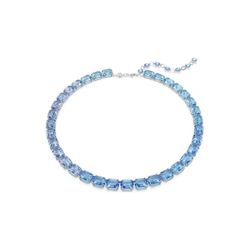 Swarovski Millenia Blue Octagon Cut Rhodium Plated Necklace