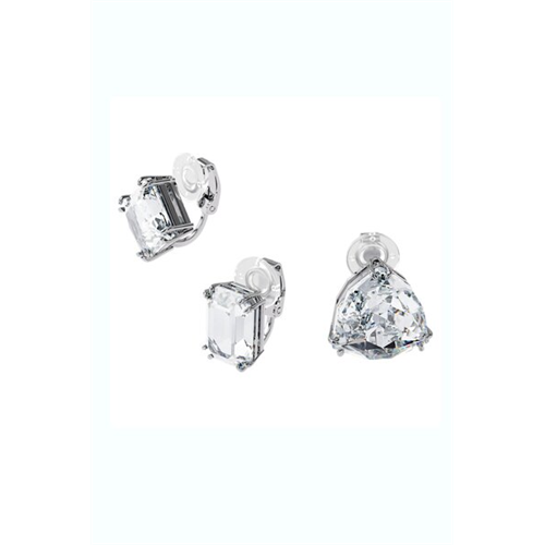 Swarovski Millenia Clip Earring, Single, Set (3), White, Rhodium Plated