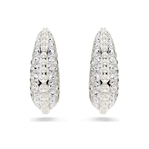 Swarovski Sublima White Crystal Rhodium Plated Drop Earrings