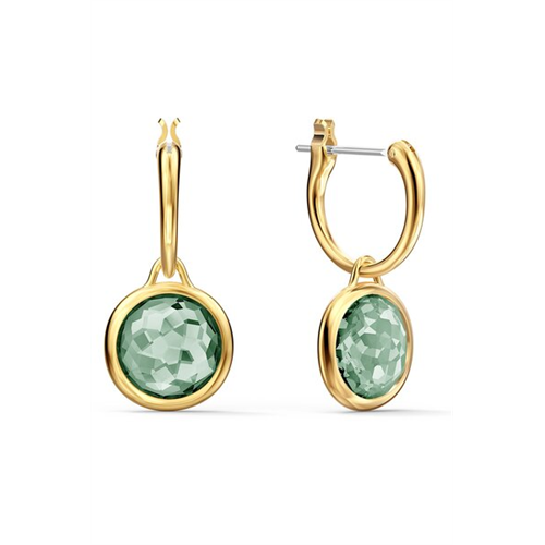 Swarovski Tahlia Mini Hoop Pierced Earrings, Green, Gold-Tone Plated