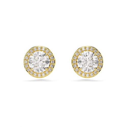 Swarovski Una Angelic Round Cut Gold-tone Plated Stud Earrings