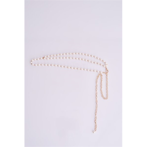 Backstage White Pearl Detailed Belts