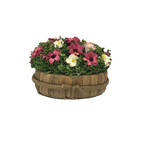 Odel Pink Star Flower Arrangement On Natural Leaf Base