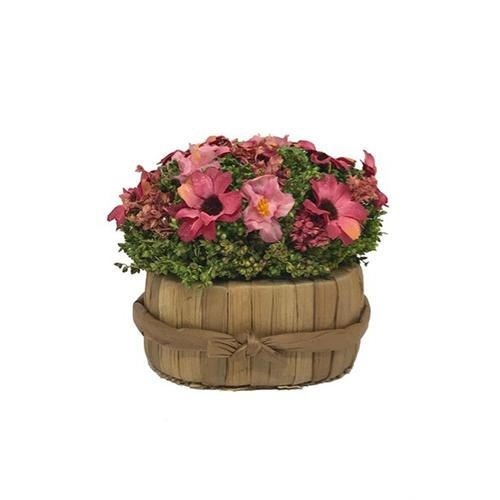 Odel Pink Star Flower Arrangement On Natural Leaf Base