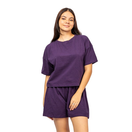 Odel Purple & Black Striped Loungewear Set