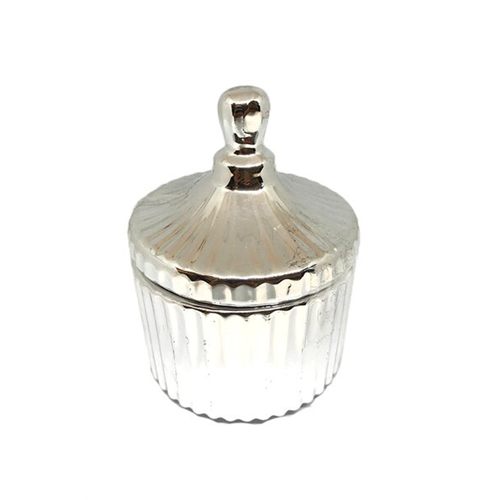 Odel Decorative Canister Silver With Lid