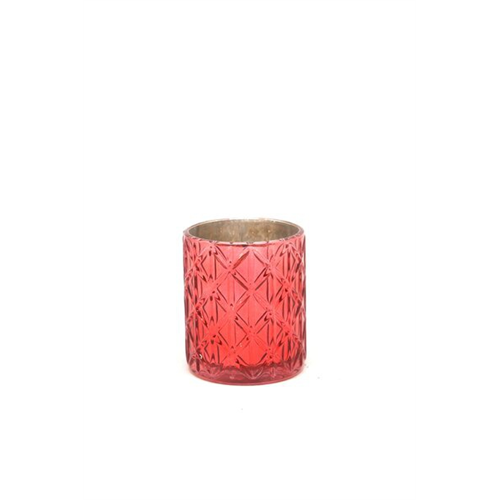 Odel Red Medum Size Glass Holder Tealight