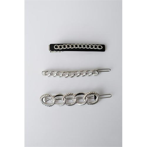 Backstage Black & Silver Set Of Hair Clips