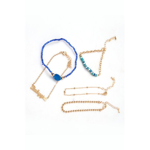 Backstage Gold And Blue Set Of Bracelets