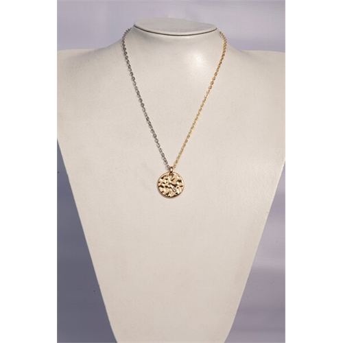 Backstage Gold & Silver Stone Embedded Pendant Detailed Necklaces