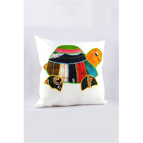 Luv Sl Cushion Cover Hand Work Turtle