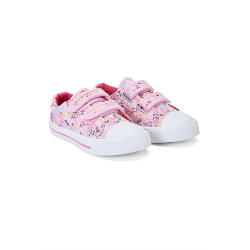 Mothercare Io Girls Hearts And Ponies Canvas /Pink First Walkers