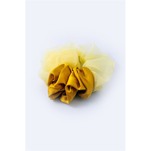 Backstage Two Toned Yellow Satin Srunchie