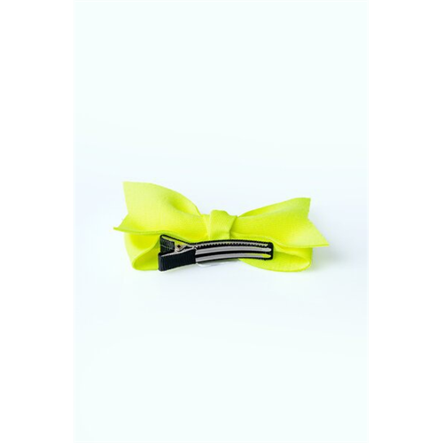 Backstage Yellow Bow Hair Silver Metal Clip