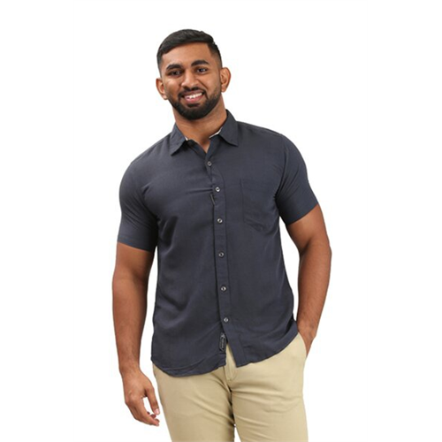 Azmorr Solid Color Basic Short Sleeves Shirt