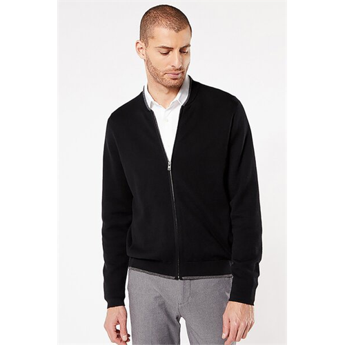 Dockers Solid Color Long Sleeve Front Zipper Sweaters