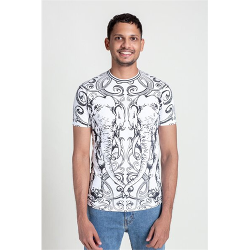 Luv Sl Mens Elephant Allover Print Tshirt