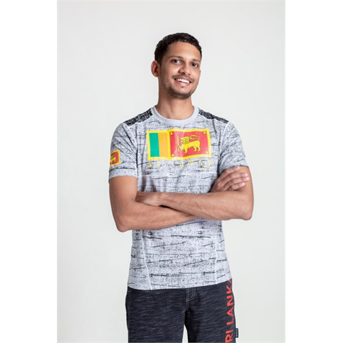 Luv SL Solid Color Sri Lanka Flag Printed Men's T-Shirt