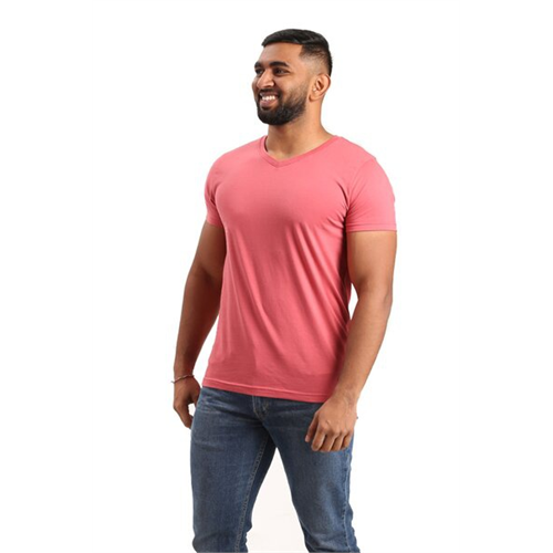 Odel Pink V Neck Basic Tshirt
