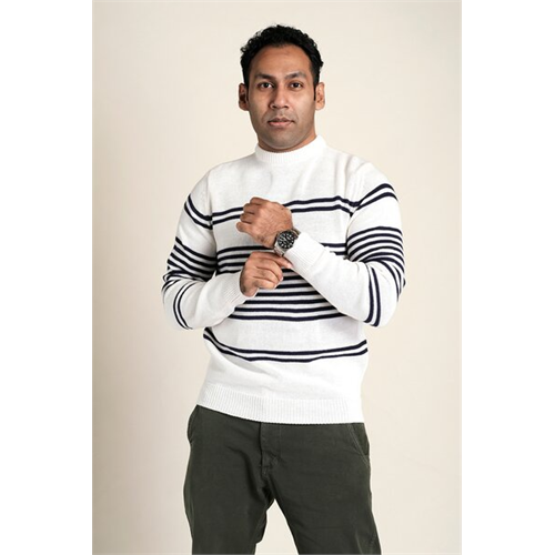 Premium Stripe Long Sleeve Sweater