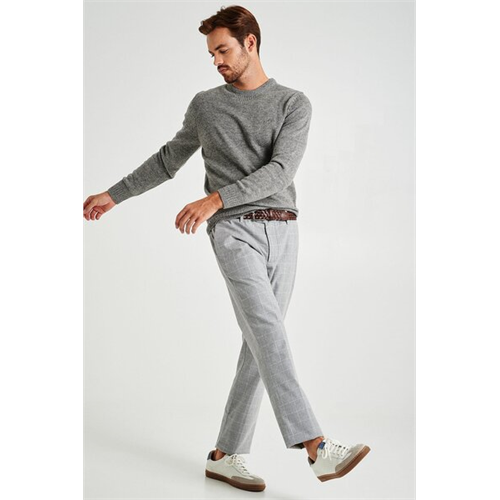 Sacoor Brothers Light Grey Pants & Trousers