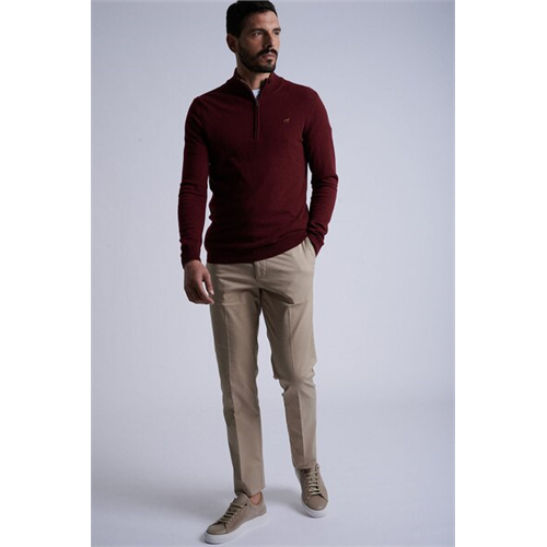 Sacoor Brothers Solid Color Chino In Cotton Elastane Men'S Regular Fit Pant