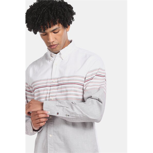 Tommy Hilfiger Stripe Long Sleeves Men's Casual Shirt