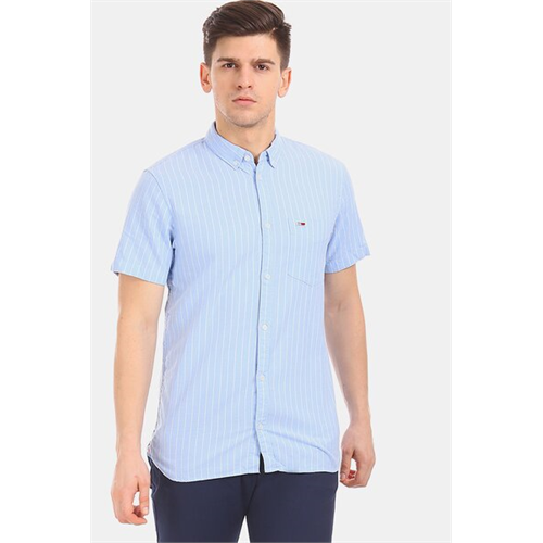 Tommy Hilfiger Stripe Short Sleeves Men's Shirt