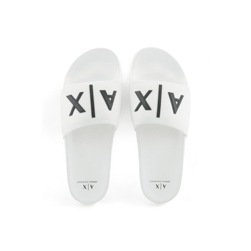 Armani Exchange Men's White & Black Single Strap Sandal