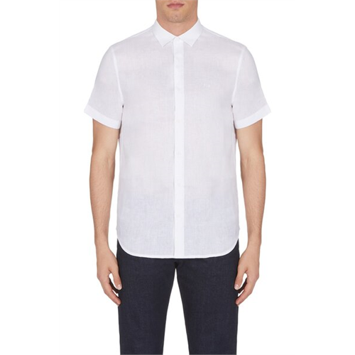 Armani Exchange Men's White S/S Monogram Shirt