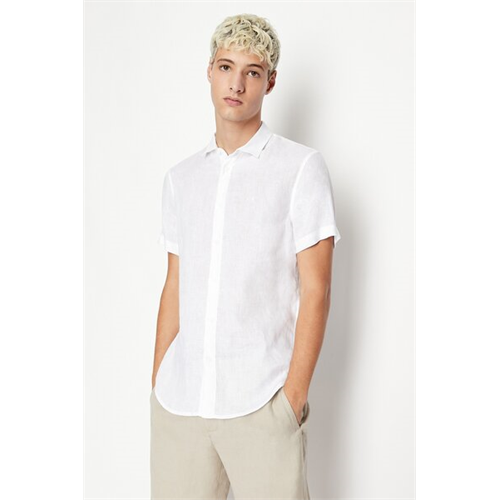 Armani Exchange Men's White S/S Monogram Shirt