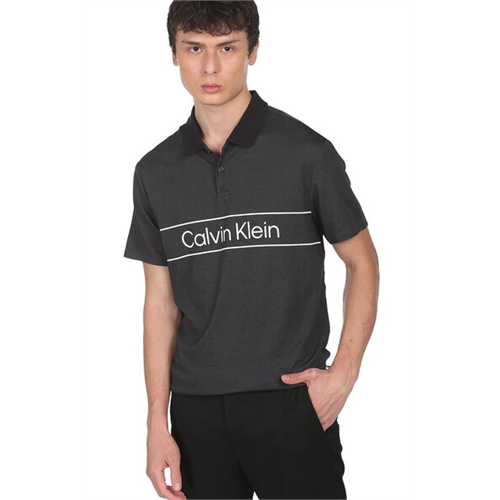 Calvin Klein Men's Grey Solid Polo