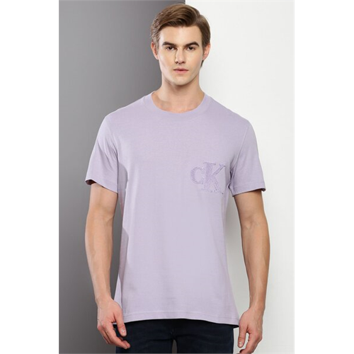 Calvin Klein Men's Purple Solid T-Shirt