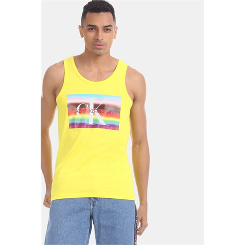 Calvin Klein Solid Color Logo Sleeveless Men's T-Shirt