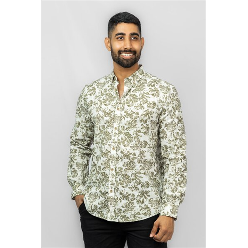 Coco Green Mens Printed Casual Shirt