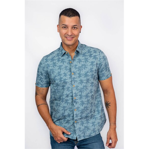 Cotton Collection Blue Printed Shirt By Coco