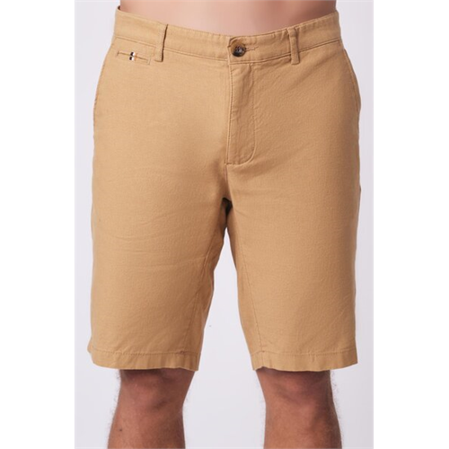 Cotton Collection Cotton Khaki Linen Short By Coco